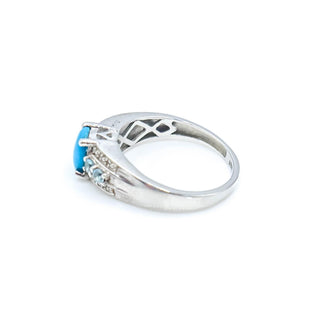 Sterling Silver Sleeping Beauty Turquoise Ring Size 6.75