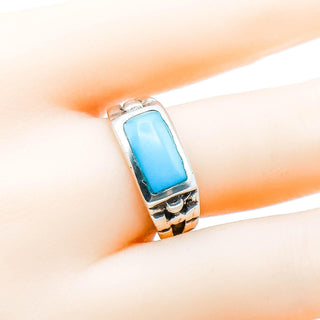 Sterling Silver Turquoise Men's Ring Size 9.5