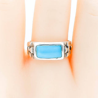 Sterling Silver Turquoise Men's Ring Size 9.5