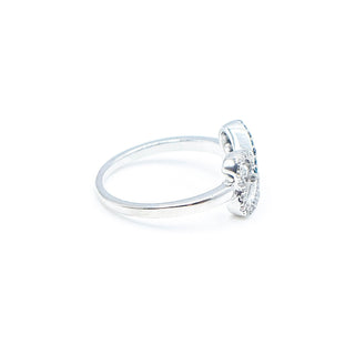 Sterling Silver Interlocking Hearts Ring With Cz Size 5.75