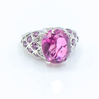 Sterling Silver African Lilac Quartz Garnet Ring Size 5