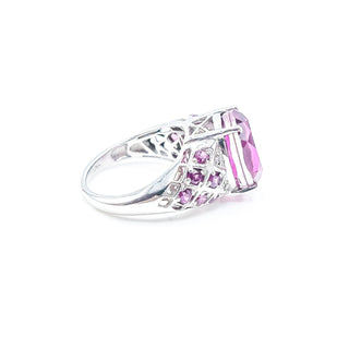 Sterling Silver African Lilac Quartz Garnet Ring Size 5