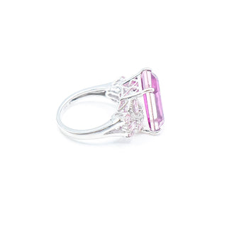 Sterling Silver African Lilac Quartz Butterfly Ring Size 8