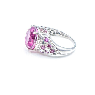 Sterling Silver African Lilac Quartz Garnet Ring Size 5