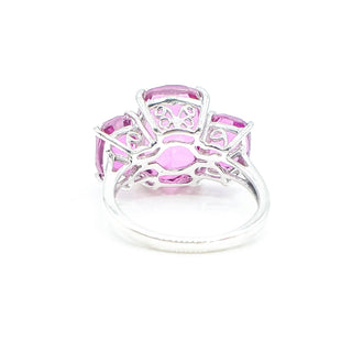 Sterling Silver African Lilac Quartz Triplet Gemstone Ring Size 8