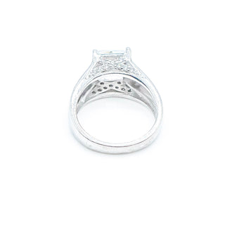 Sterling Silver Tycoon Cut White Cz Engagement Ring Size 6
