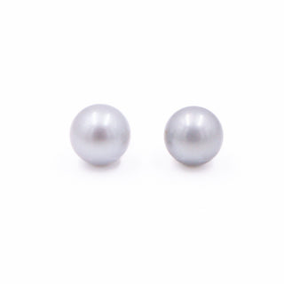 14K Yellow Gold 10.5mm Gray Cultured Freshwater Pearl Stud Earrings