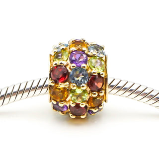 Multi-Gemstone 10k Yellow Gold Topaz, Amethyst, Garnet, Peridot, Citrine Pendant