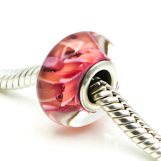 CHAMILIA Coral Flames Murano Glass Charm With Sterling Silver Core