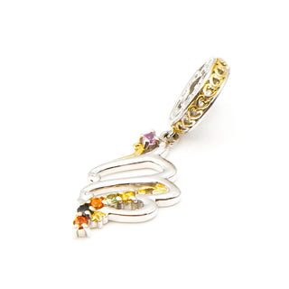 GEMS EN VOGUE Two-Tone 18K Gold Plated Sterling Silver Pendant Charm With Multi-Color Topaz