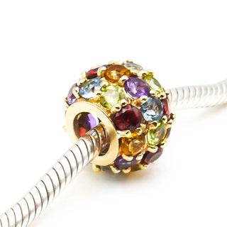 Multi-Gemstone 10k Yellow Gold Topaz, Amethyst, Garnet, Peridot, Citrine Pendant