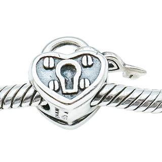 Chamilia Heart Lock Sterling Silver Love Charm Bead Padlock Romance