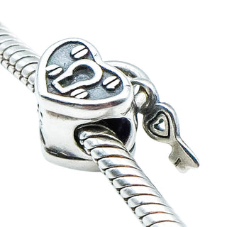 Chamilia Heart Lock Sterling Silver Love Charm Bead Padlock Romance