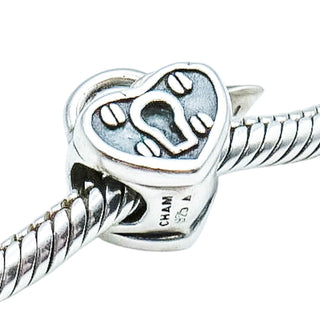 Chamilia Heart Lock Sterling Silver Love Charm Bead Padlock Romance