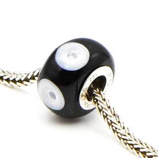 Rhona Sutton Black and White Glass Bead Sterling Silver Charm