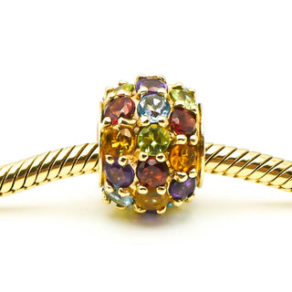 Multi-Gemstone 10k Yellow Gold Topaz, Amethyst, Garnet, Peridot, Citrine Pendant