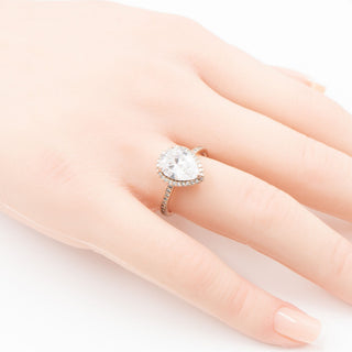 Pandora Rose Radiant Teardrop Clear CZ Halo Ring Size 7