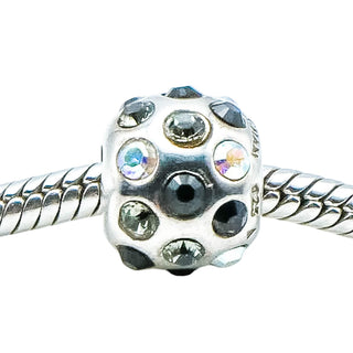 Chamilia Disco Ball Black Swarovski Crystal Sterling Silver Charm Bead