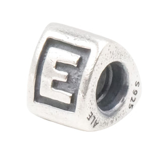 Pandora Alphabet Letter E Sterling Silver Charm – Retired Initial Bead