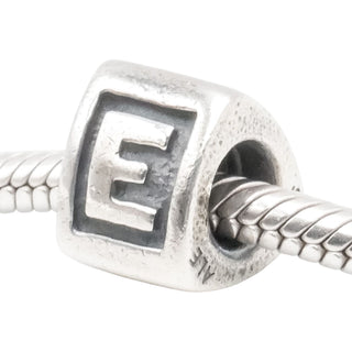Pandora Alphabet Letter E Sterling Silver Charm – Retired Initial Bead