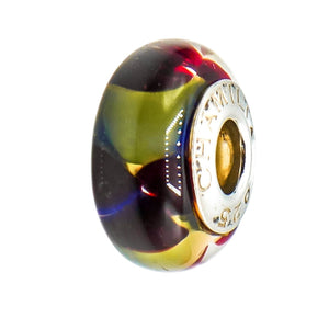 Chamilia Paradise Murano Glass Charm 24K Gold Collection Sterling Silver Bead