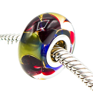 Chamilia Paradise Murano Glass Charm 24K Gold Collection Sterling Silver Bead
