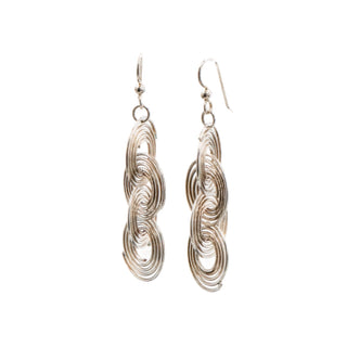 Vintage Sterling Silver 2.5 Inch Spiral Dangle Earrings