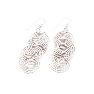 Vintage Sterling Silver 2.5 Inch Spiral Dangle Earrings