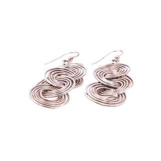 Vintage Sterling Silver 2.5 Inch Spiral Dangle Earrings