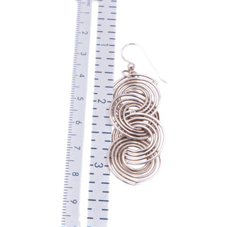 Vintage Sterling Silver 2.5 Inch Spiral Dangle Earrings