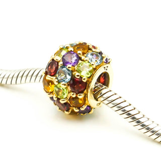 Multi-Gemstone 10k Yellow Gold Topaz, Amethyst, Garnet, Peridot, Citrine Pendant