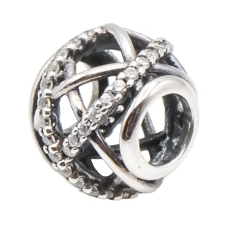 Pandora Galaxy Openwork Sterling Silver Charm with Clear Zirconia – Retired