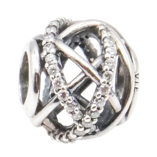 Pandora Galaxy Openwork Sterling Silver Charm with Clear Zirconia – Retired