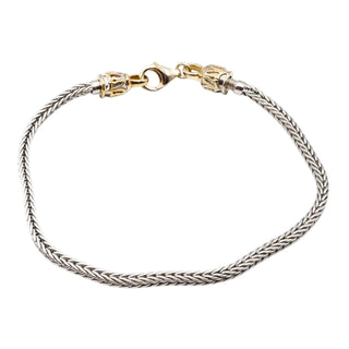 Gems En Vogue Foxtail Charm Bracelet in Sterling Silver 7.5 Inches