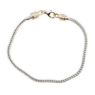 Gems En Vogue Foxtail Charm Bracelet in Sterling Silver 7.5 Inches