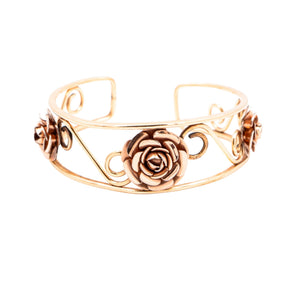 H.E. Morse Co Vintage 1/20 12K Gold Filled Rose Floral Cuff Bracelet 7 Inch