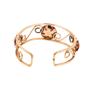 H.E. Morse Co Vintage 1/20 12K Gold Filled Rose Floral Cuff Bracelet 7 Inch