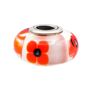 Pandora Rare Wild Flower Tribute Murano Glass Sterling Silver Charm