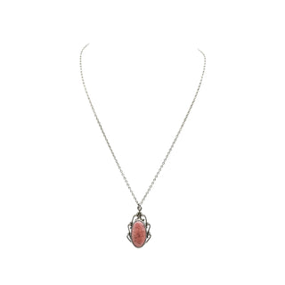 Vintage Rhodonite Sterling Silver Necklace