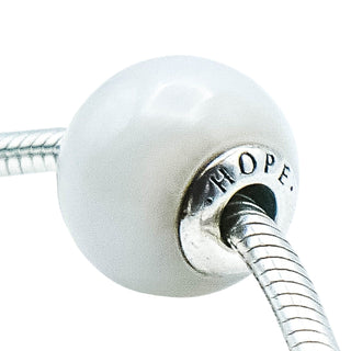 Pandora Essence Hope Sterling Silver Charm With Smooth Milky Quartz