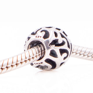 Chamilia Filigree Sterling Silver Openwork Scroll Swirl Charm Bead