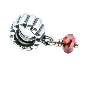 Pandora Retired January Garnet Birthstone Sterling Silver Dangle Charm