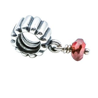 Pandora Retired January Garnet Birthstone Sterling Silver Dangle Charm