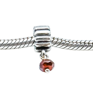 Pandora Retired January Garnet Birthstone Sterling Silver Dangle Charm