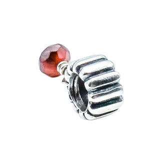 Pandora Retired January Garnet Birthstone Sterling Silver Dangle Charm