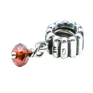 Pandora Retired January Garnet Birthstone Sterling Silver Dangle Charm