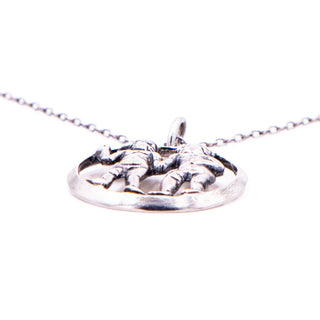 Vintage Sterling Silver Gemini Twins Zodiac Astrology 17 Inch Pendant Necklace