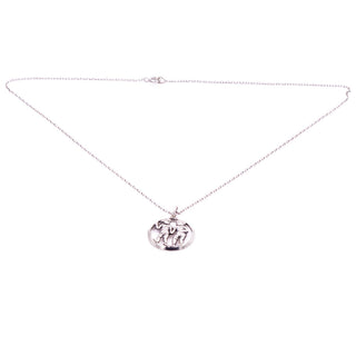 Vintage Sterling Silver Gemini Twins Zodiac Astrology 17 Inch Pendant Necklace