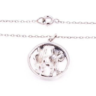 Vintage Sterling Silver Gemini Twins Zodiac Astrology 17 Inch Pendant Necklace