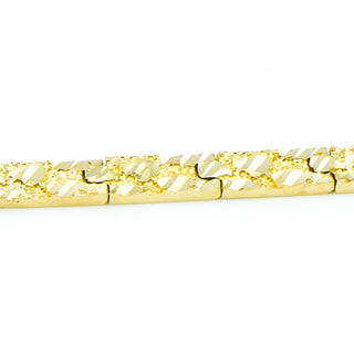 14K Gold Nugget Bracelet Size 7.25 Inches